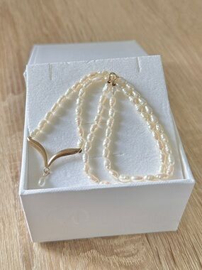 14k vintage seed pearl necklace